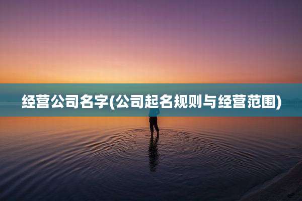 经营公司名字(公司起名规则与经营范围)