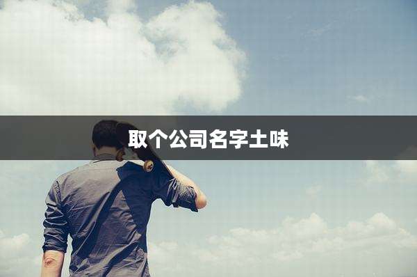 取个公司名字土味