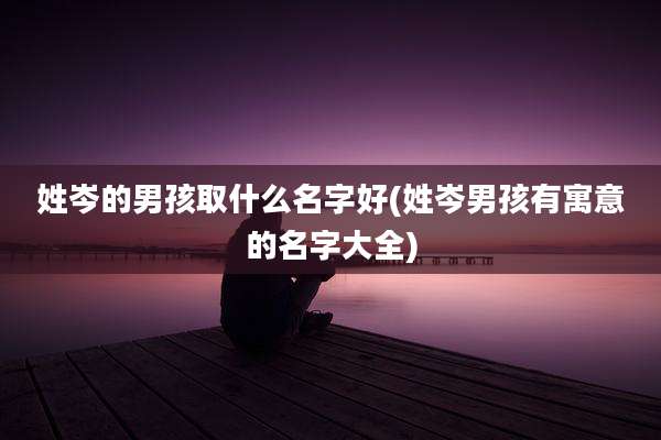 姓岑的男孩取什么名字好(姓岑男孩有寓意的名字大全)