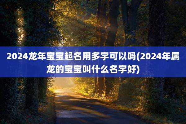 2024龙年宝宝起名用多字可以吗(2024年属龙的宝宝叫什么名字好)