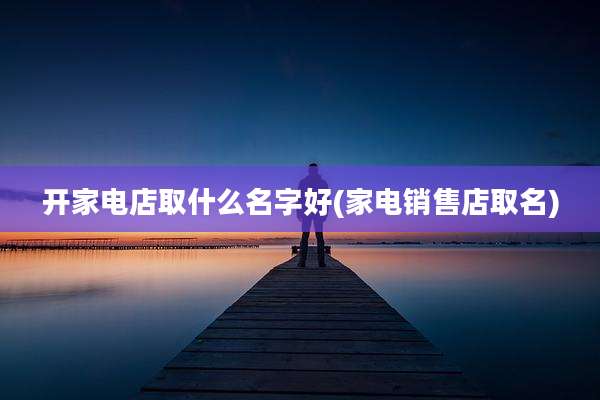 开家电店取什么名字好(家电销售店取名)