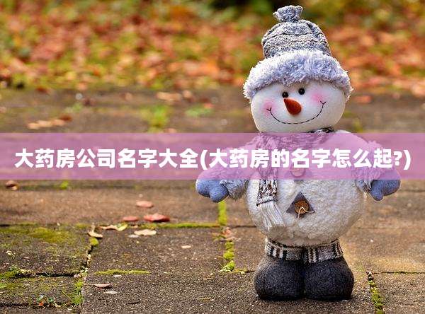 大药房公司名字大全(大药房的名字怎么起?)