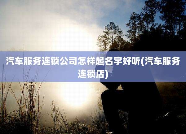 汽车服务连锁公司怎样起名字好听(汽车服务连锁店)