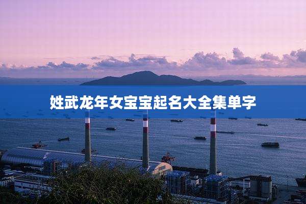 姓武龙年女宝宝起名大全集单字