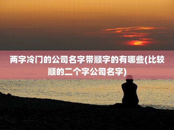 两字冷门的公司名字带顺字的有哪些(比较顺的二个字公司名字)