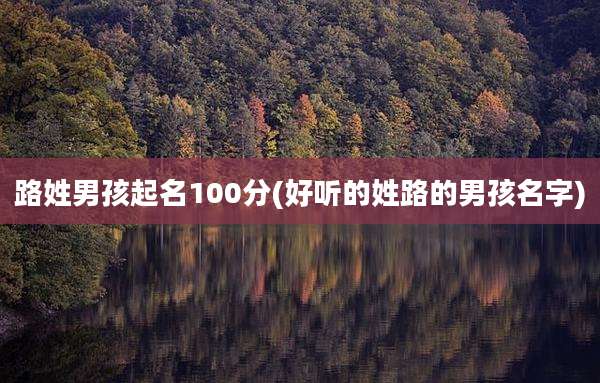 路姓男孩起名100分(好听的姓路的男孩名字)