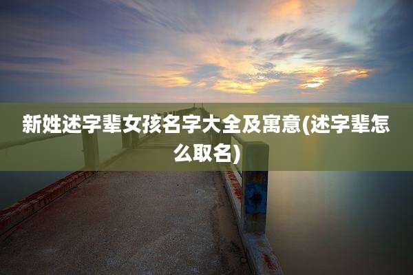 新姓述字辈女孩名字大全及寓意(述字辈怎么取名)