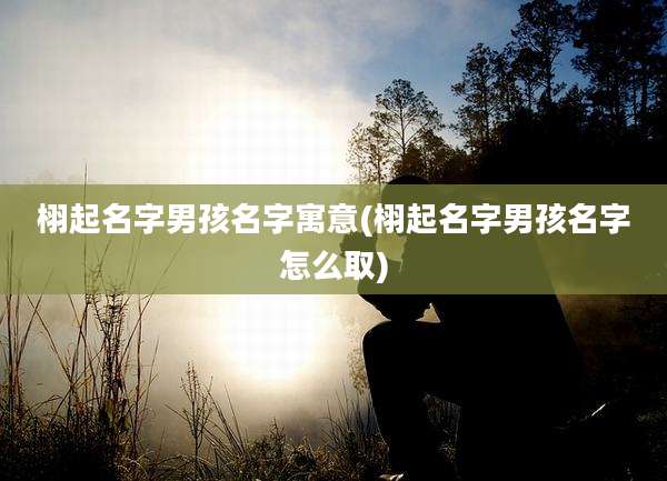 栩起名字男孩名字寓意(栩起名字男孩名字怎么取)