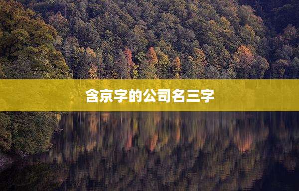 含京字的公司名三字
