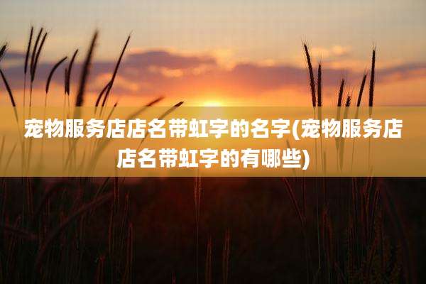 宠物服务店店名带虹字的名字(宠物服务店店名带虹字的有哪些)