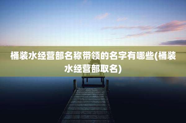 桶装水经营部名称带领的名字有哪些(桶装水经营部取名)
