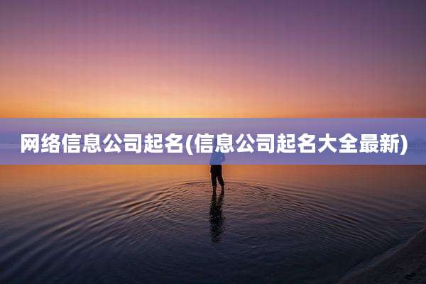 网络信息公司起名(信息公司起名大全最新)