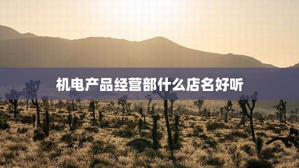 机电产品经营部什么店名好听