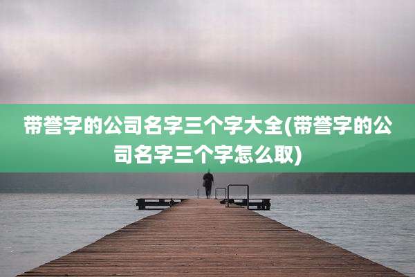 带誉字的公司名字三个字大全(带誉字的公司名字三个字怎么取)