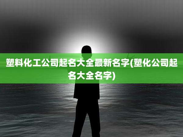 塑料化工公司起名大全最新名字(塑化公司起名大全名字)