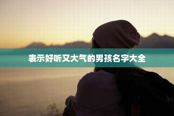 表示好听又大气的男孩名字大全