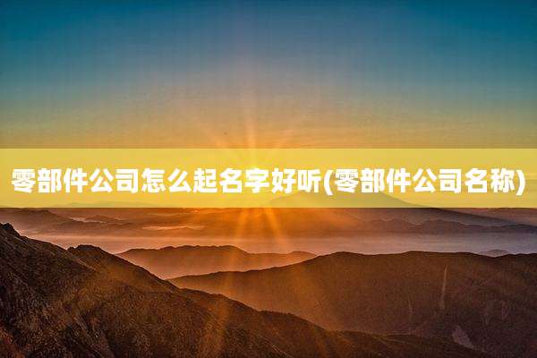 零部件公司怎么起名字好听(零部件公司名称)