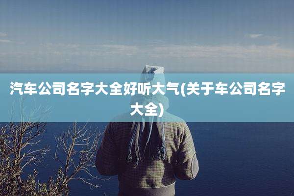 汽车公司名字大全好听大气(关于车公司名字大全)