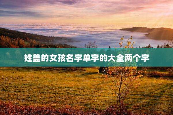 姓盖的女孩名字单字的大全两个字
