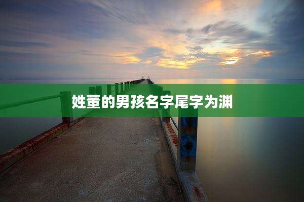 姓董的男孩名字尾字为渊