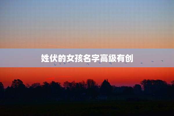 姓伏的女孩名字高级有创