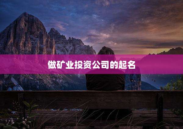 做矿业投资公司的起名