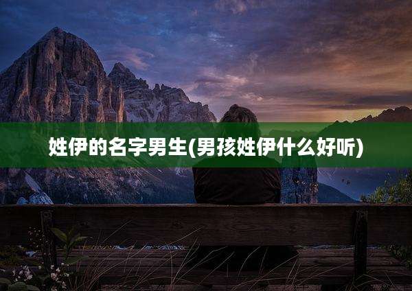 姓伊的名字男生(男孩姓伊什么好听)