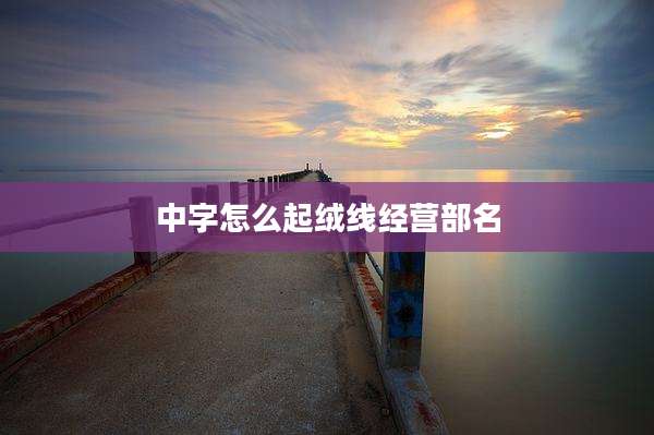 中字怎么起绒线经营部名