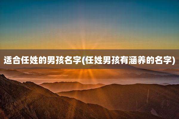 适合任姓的男孩名字(任姓男孩有涵养的名字)