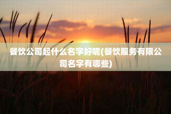 餐饮公司起什么名字好呢(餐饮服务有限公司名字有哪些)
