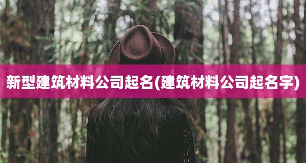 新型建筑材料公司起名(建筑材料公司起名字)