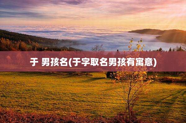 于 男孩名(于字取名男孩有寓意)