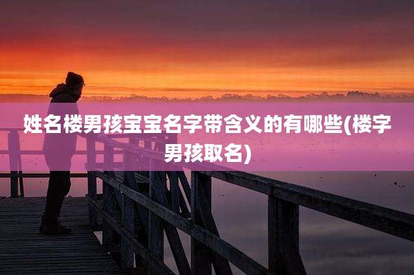 姓名楼男孩宝宝名字带含义的有哪些(楼字男孩取名)