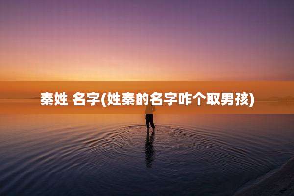 秦姓 名字(姓秦的名字咋个取男孩)