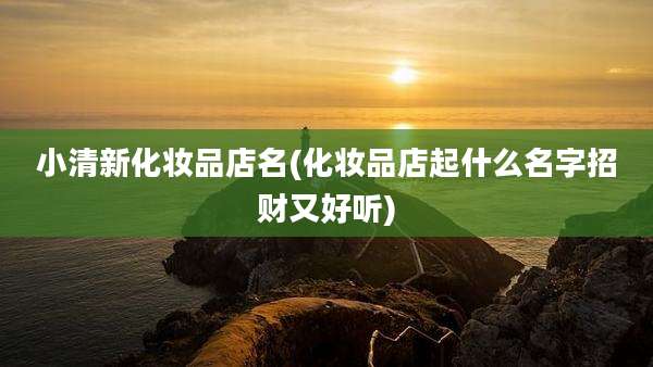 小清新化妆品店名(化妆品店起什么名字招财又好听)