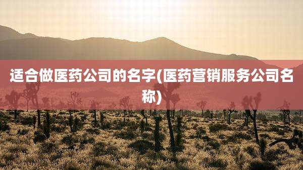适合做医药公司的名字(医药营销服务公司名称)