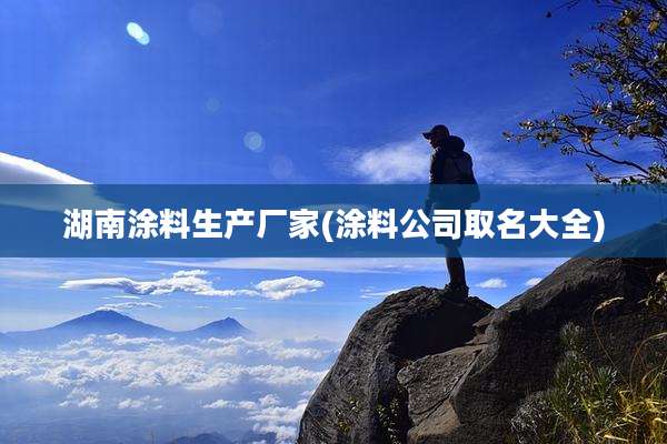 湖南涂料生产厂家(涂料公司取名大全)
