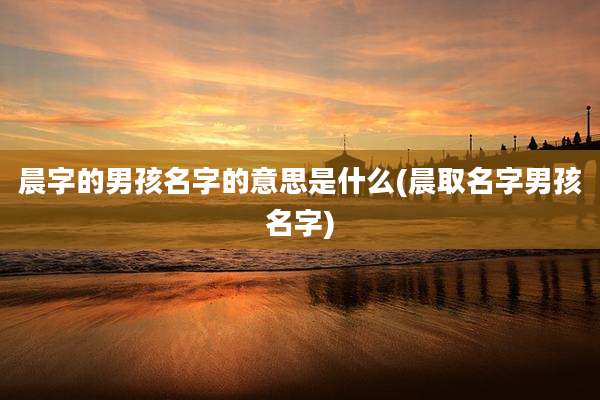 晨字的男孩名字的意思是什么(晨取名字男孩名字)
