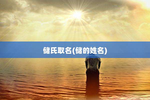 储氏取名(储的姓名)
