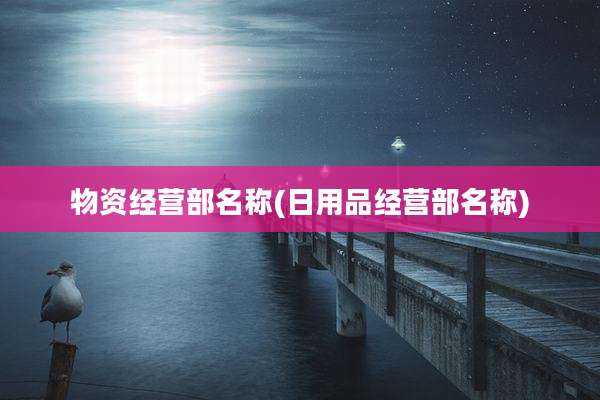 物资经营部名称(日用品经营部名称)