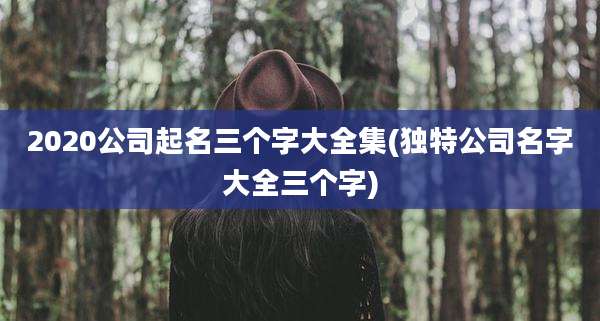 2020公司起名三个字大全集(独特公司名字大全三个字)