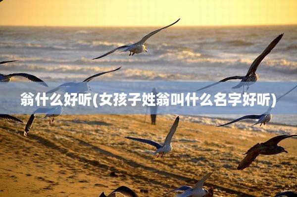 翁什么好听(女孩子姓翁叫什么名字好听)