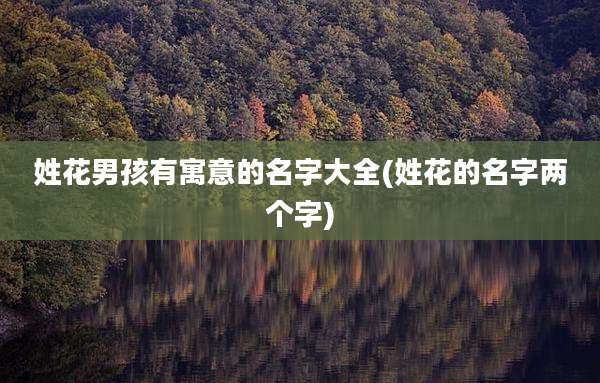 姓花男孩有寓意的名字大全(姓花的名字两个字)