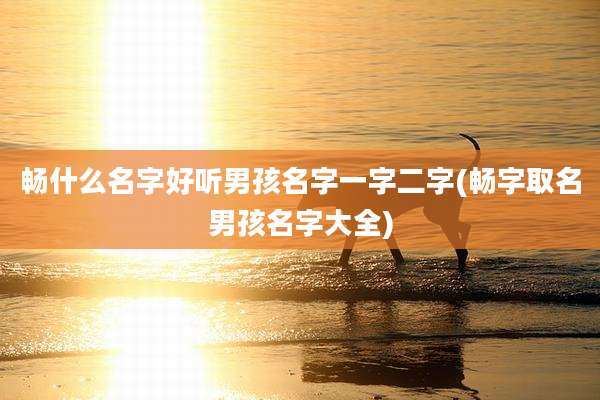 畅什么名字好听男孩名字一字二字(畅字取名男孩名字大全)