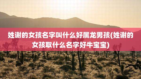 姓谢的女孩名字叫什么好属龙男孩(姓谢的女孩取什么名字好牛宝宝)