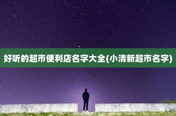 好听的超市便利店名字大全(小清新超市名字)