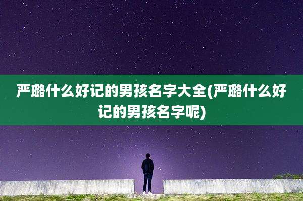 严璐什么好记的男孩名字大全(严璐什么好记的男孩名字呢)