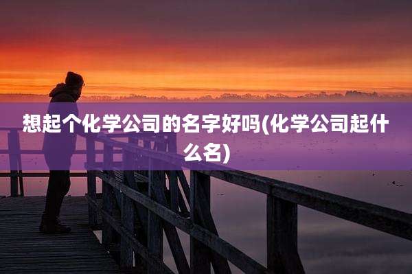 想起个化学公司的名字好吗(化学公司起什么名)