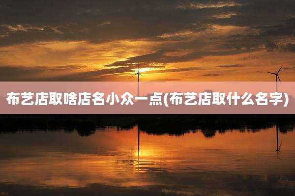 布艺店取啥店名小众一点(布艺店取什么名字)