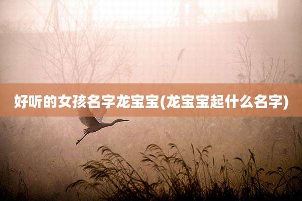 好听的女孩名字龙宝宝(龙宝宝起什么名字)